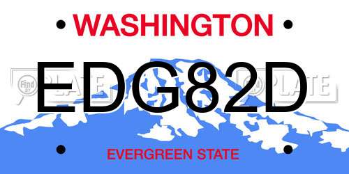 EDG82D Washington License Plate