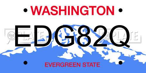 EDG82Q Washington License Plate