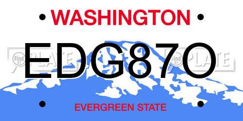 EDG87O Washington License Plate