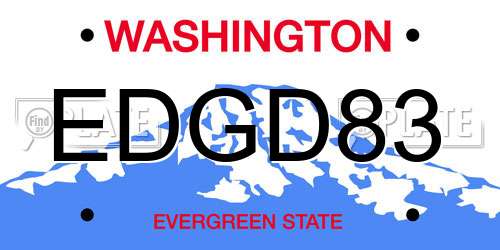 EDGD83 Washington License Plate