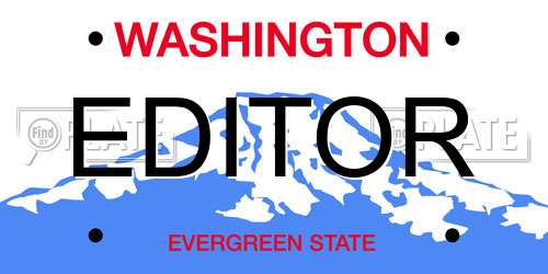 EDITOR Washington License Plate
