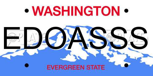 EDOASSS Washington License Plate