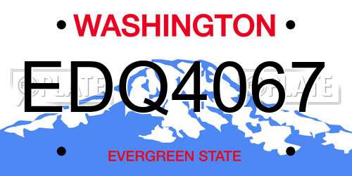 EDQ4067 Washington License Plate