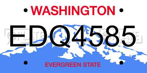 EDQ4585 Washington License Plate