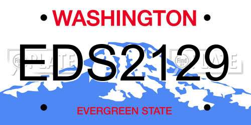 EDS2129 Washington License Plate