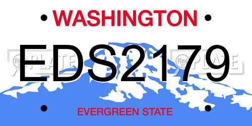 EDS2179 Washington License Plate