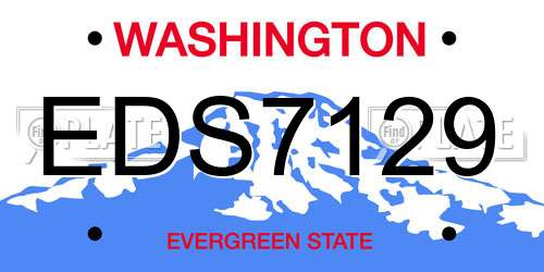 EDS7129 Washington License Plate