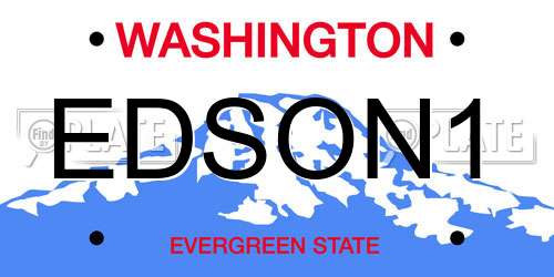 EDSON1 Washington License Plate