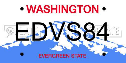 EDVS84 Washington License Plate