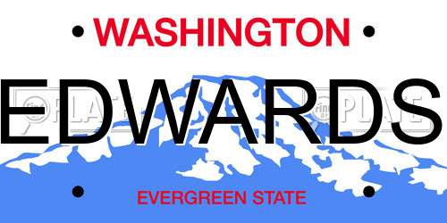 EDWARDS Washington License Plate