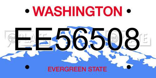 EE56508 Washington License Plate