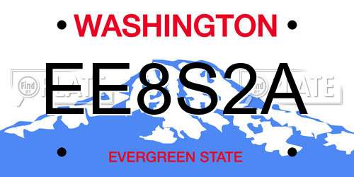 EE8S2A Washington License Plate