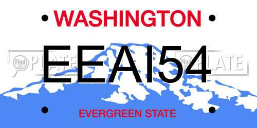 EEAI54 Washington License Plate