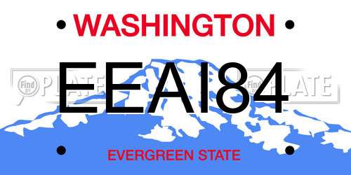 EEAI84 Washington License Plate