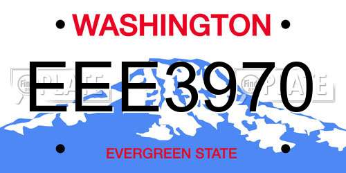 EEE3970 Washington License Plate