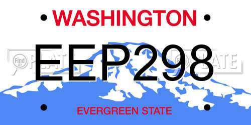 EEP298 Washington License Plate