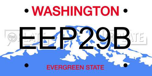 EEP29B Washington License Plate
