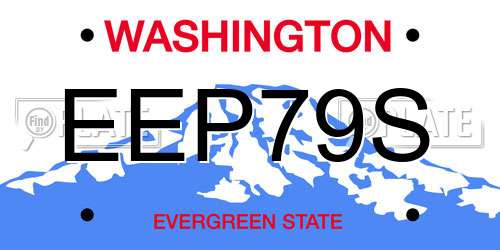 EEP79S Washington License Plate