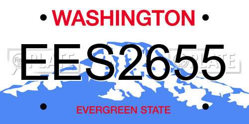 EES2655 Washington License Plate