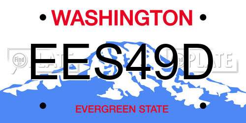 EES49D Washington License Plate