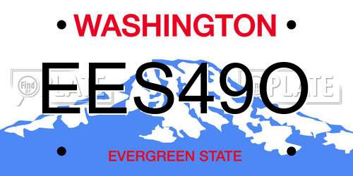 EES49O Washington License Plate