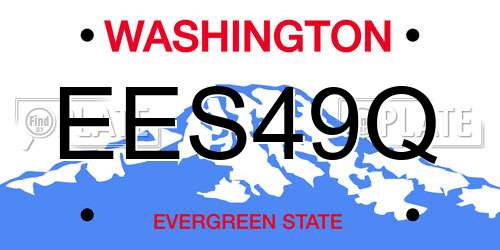 EES49Q Washington License Plate