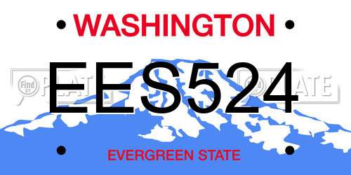 EES524 Washington License Plate