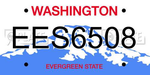 EES6508 Washington License Plate