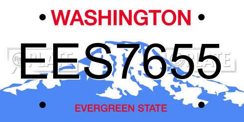 EES7655 Washington License Plate