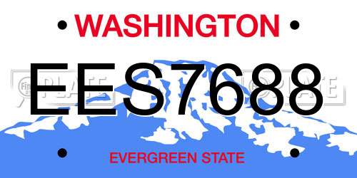 EES7688 Washington License Plate