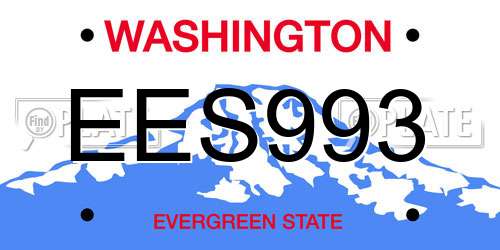 EES993 Washington License Plate