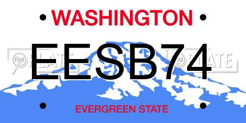 EESB74 Washington License Plate