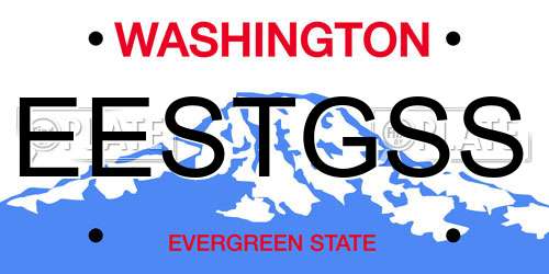 EESTGSS Washington License Plate