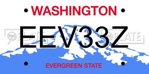 EEV33Z Washington License Plate