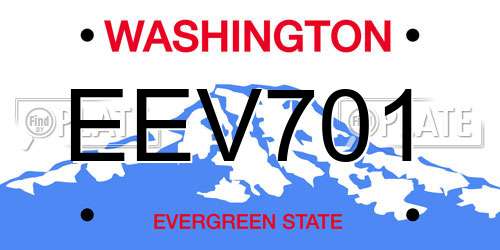 EEV701 Washington License Plate
