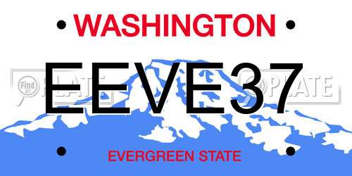 EEVE37 Washington License Plate