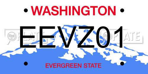 EEVZ01 Washington License Plate