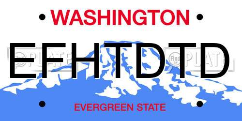 EFHTDTD Washington License Plate