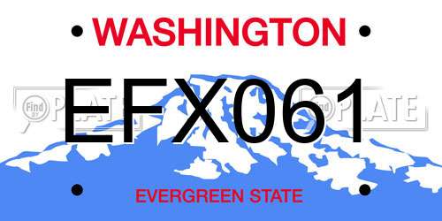 EFX061 Washington License Plate