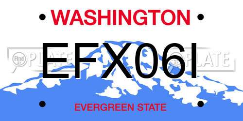 EFX06I Washington License Plate