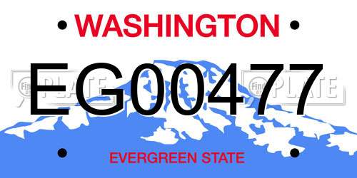 EG00477 Washington License Plate