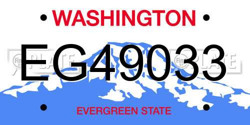 EG49033 Washington License Plate