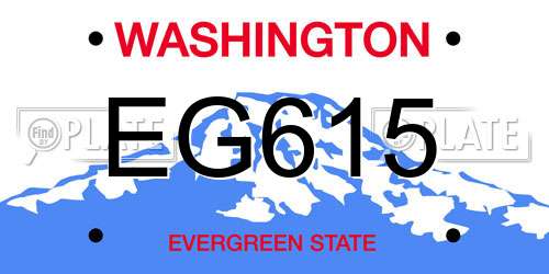 EG615 Washington License Plate