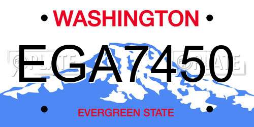 EGA7450 Washington License Plate