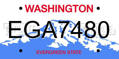 EGA7480 Washington License Plate