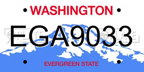 EGA9033 Washington License Plate