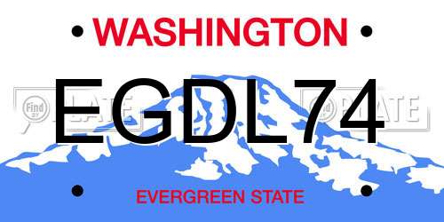EGDL74 Washington License Plate