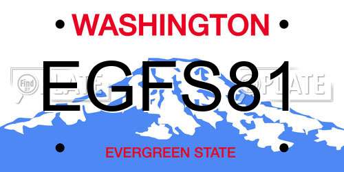 EGFS81 Washington License Plate