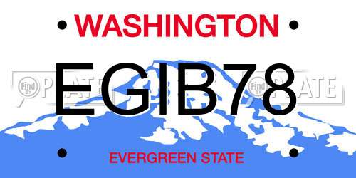 EGIB78 Washington License Plate
