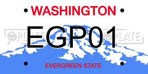 EGP01 Washington License Plate